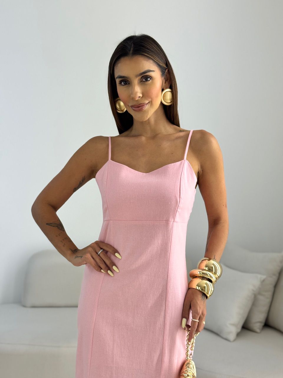 VESTIDO ADRIANE ALÇA ROSA