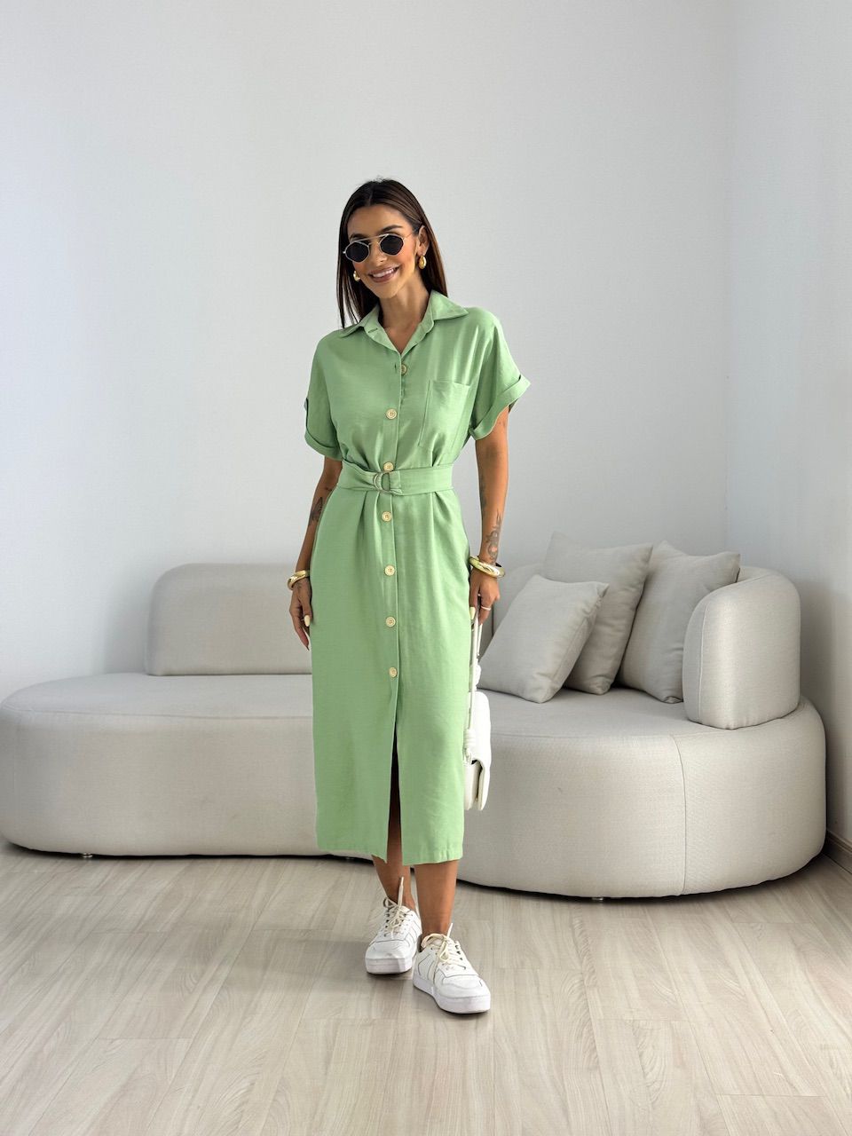 VESTIDO LEILA GOLA VERDE