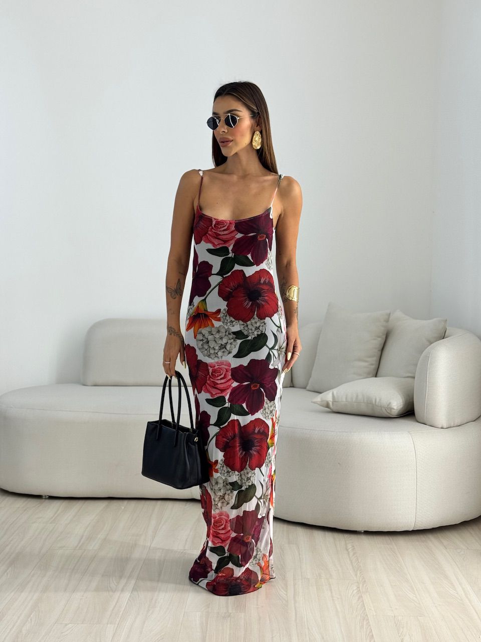 VESTIDO RUBY TULE Floral - 0068990077 - CAROLLA FERRARO