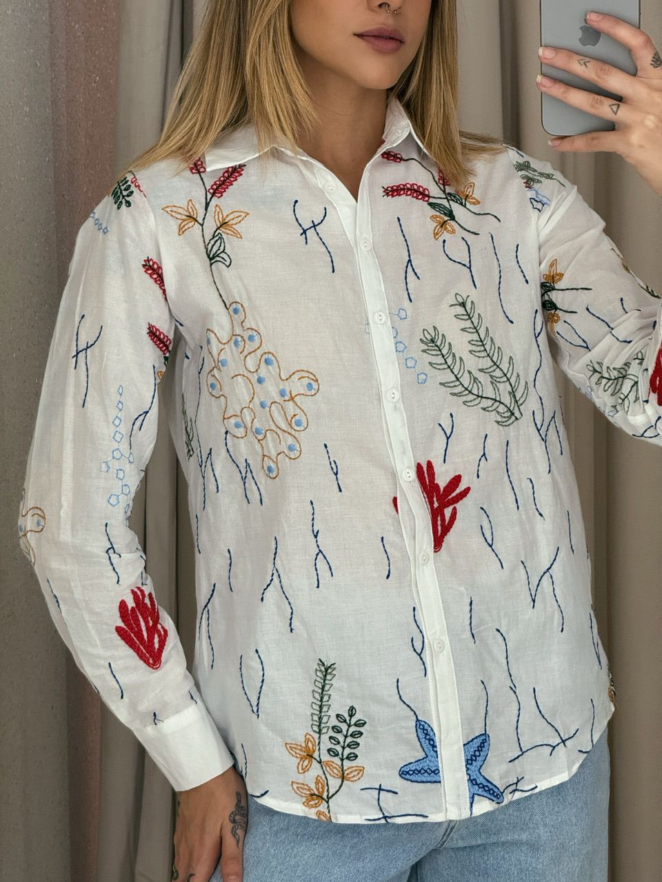 CAMISA MAR BORDADA OFF
