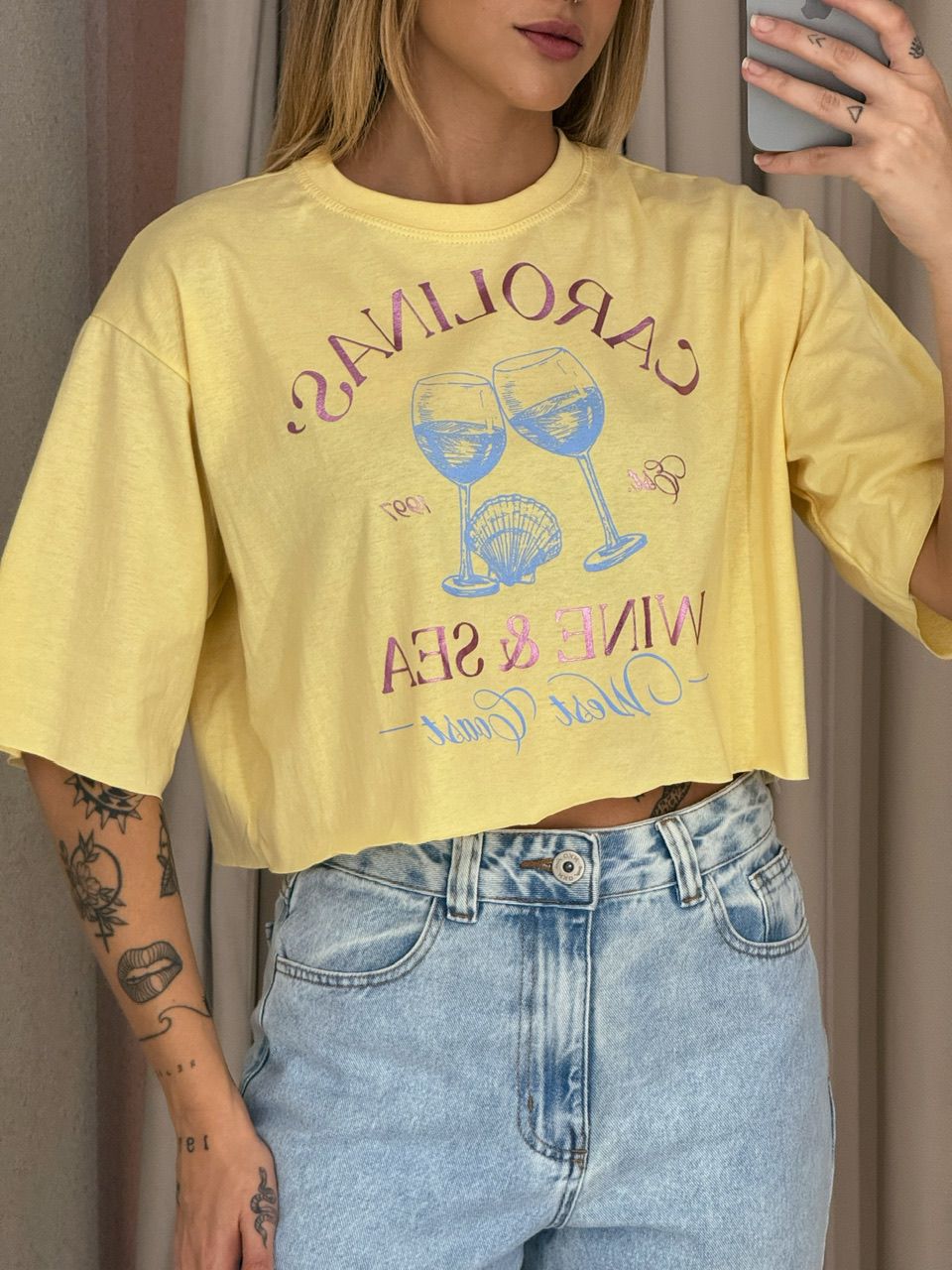 CROPPED CAROLINAS Amarelo