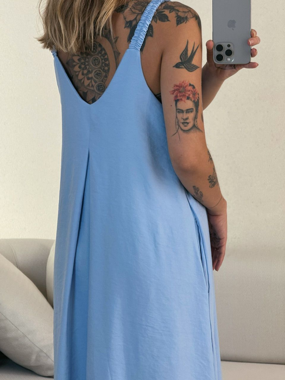 VESTIDO SUZANE MIDI ALÇA AZUL