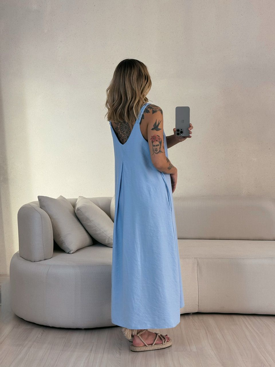 VESTIDO SUZANE MIDI ALÇA AZUL