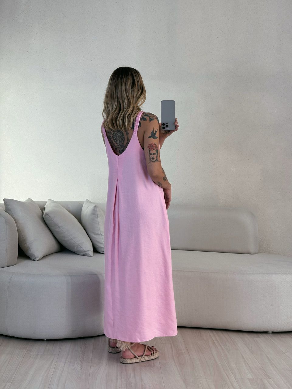VESTIDO SUZANE MIDI ALÇA ROSA