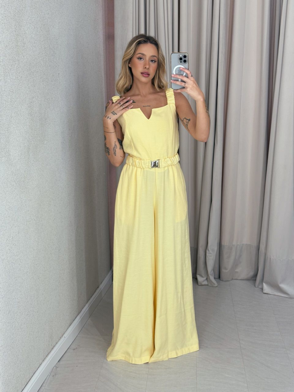 MACACÃO ISADORA alça Amarelo