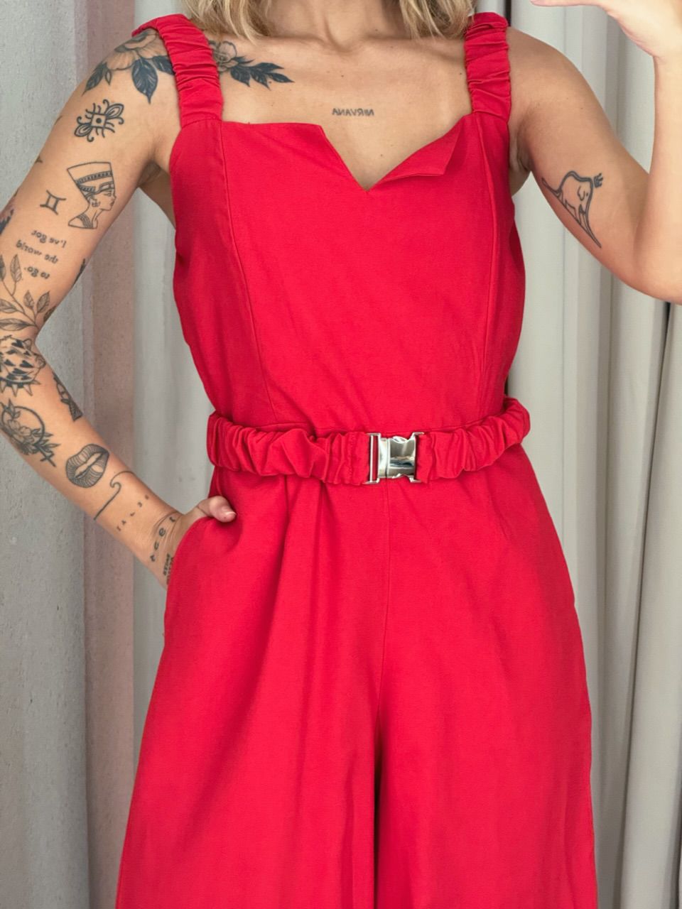 MACACÃO ISADORA alça vermelho