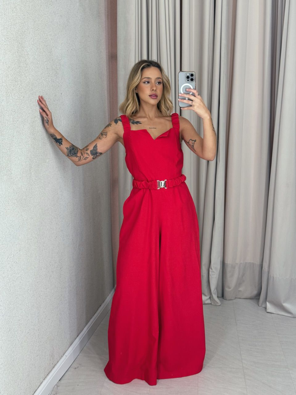 MACACÃO ISADORA alça vermelho