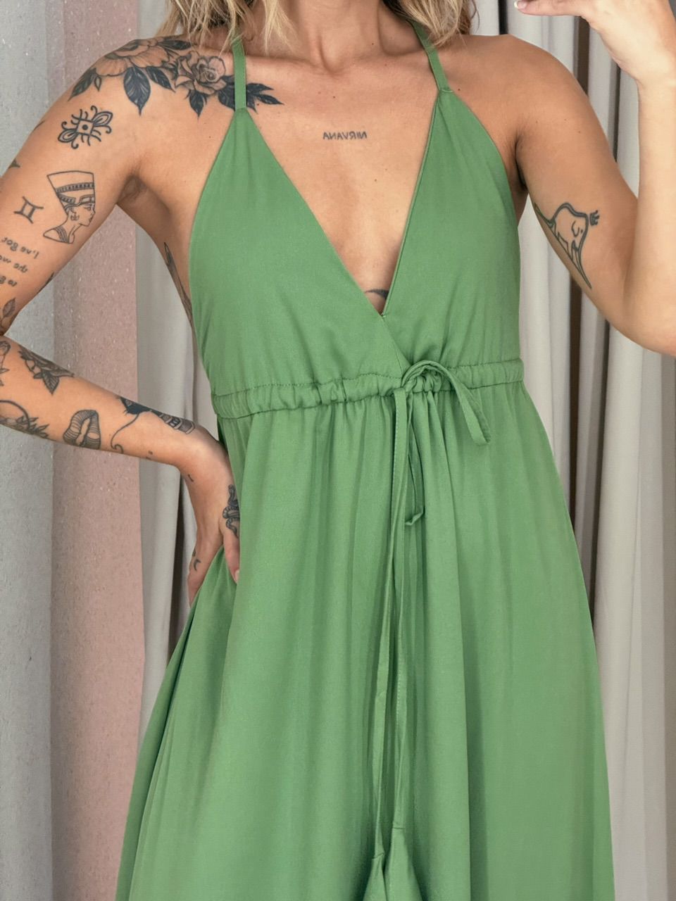 VESTIDO HELLEN alça verde