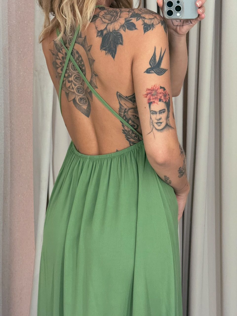 VESTIDO HELLEN alça verde