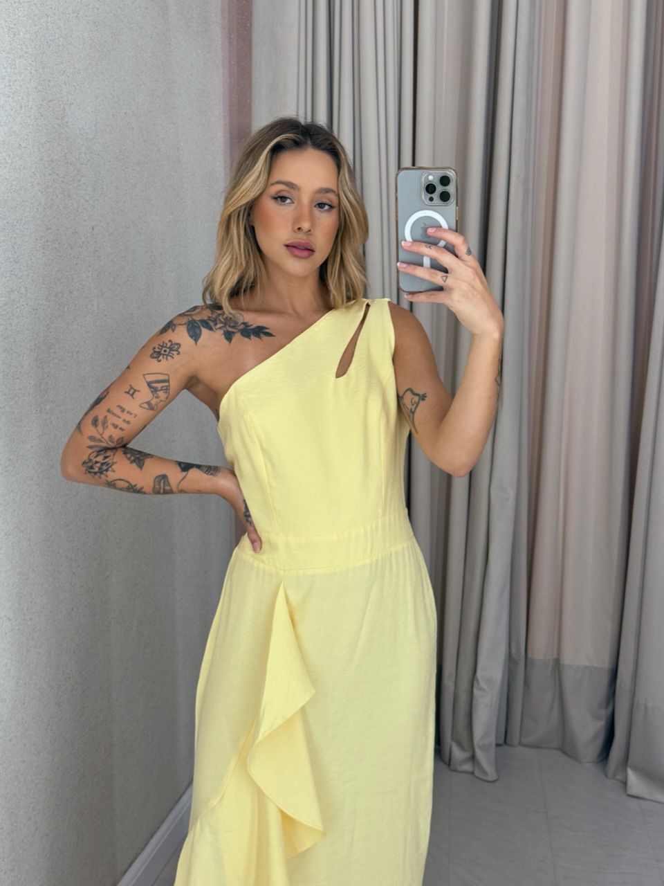 VESTIDO SUELI NULA MANGA Amarelo