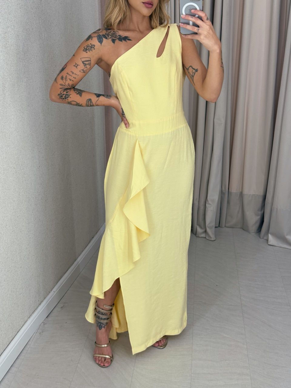 VESTIDO SUELI NULA MANGA Amarelo