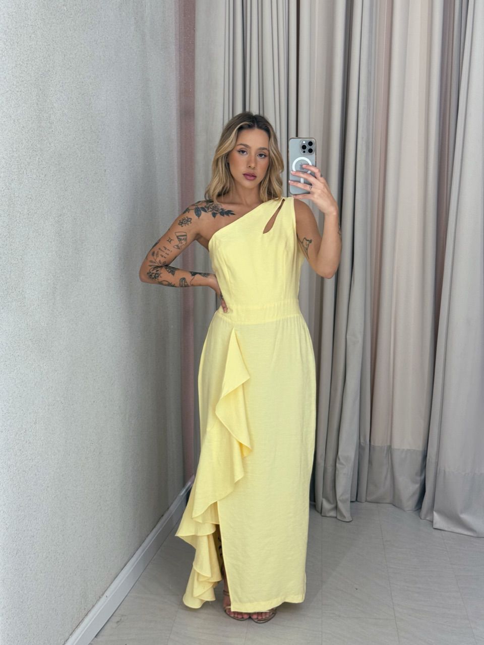 VESTIDO SUELI NULA MANGA Amarelo