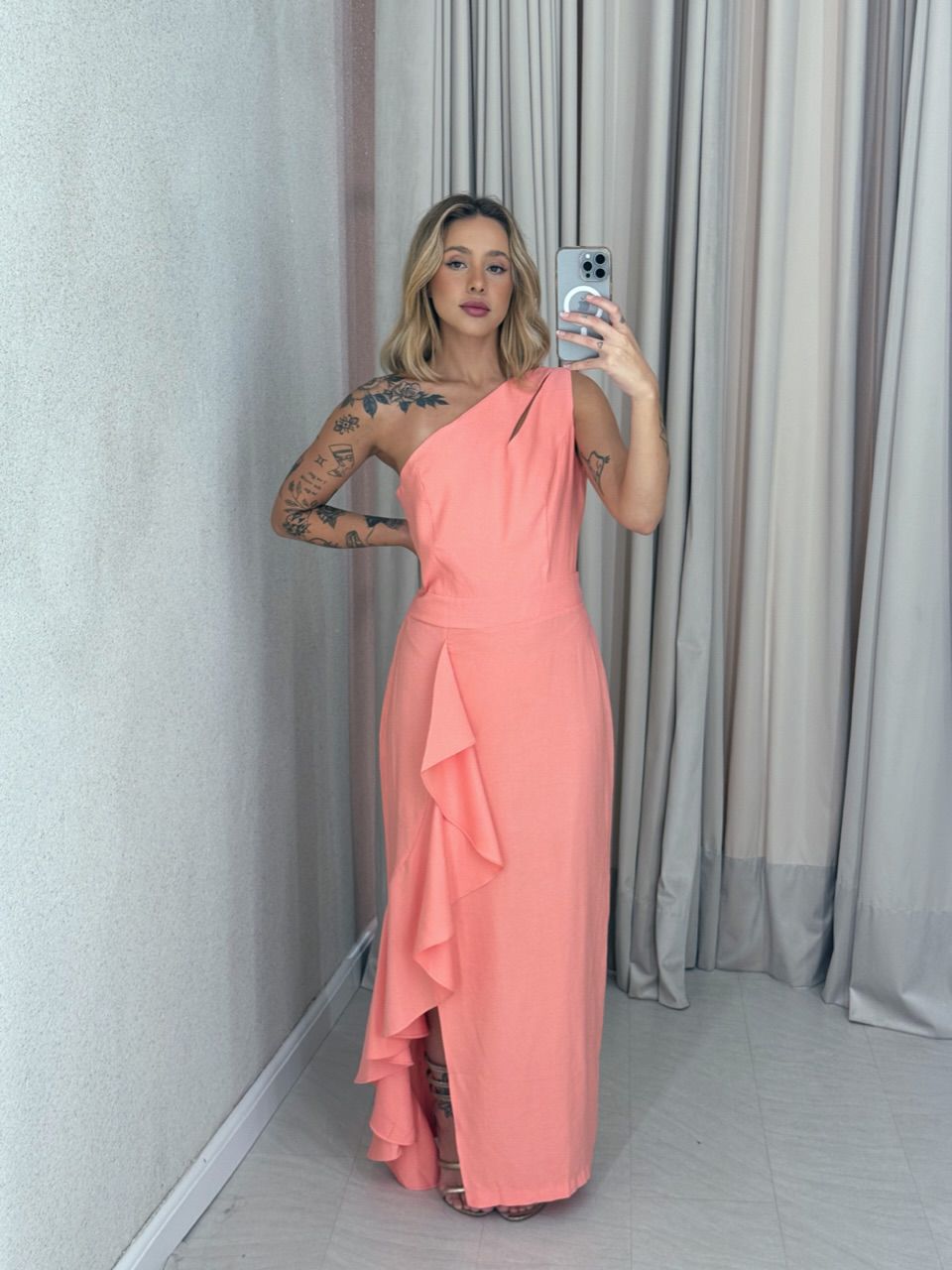 VESTIDO SUELI NULA MANGA Goiaba