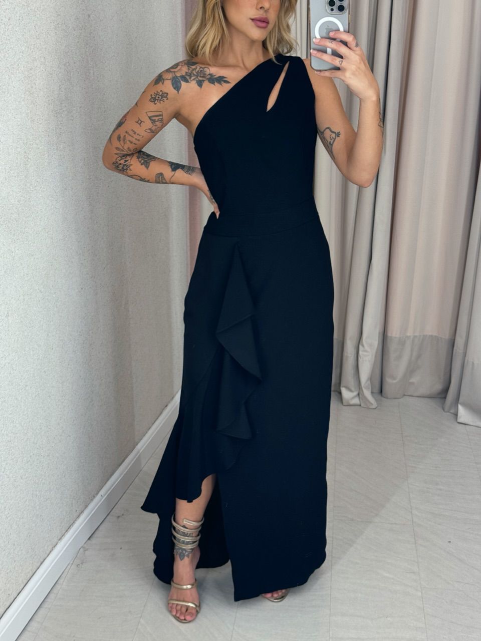 VESTIDO SUELI NULA MANGA preto