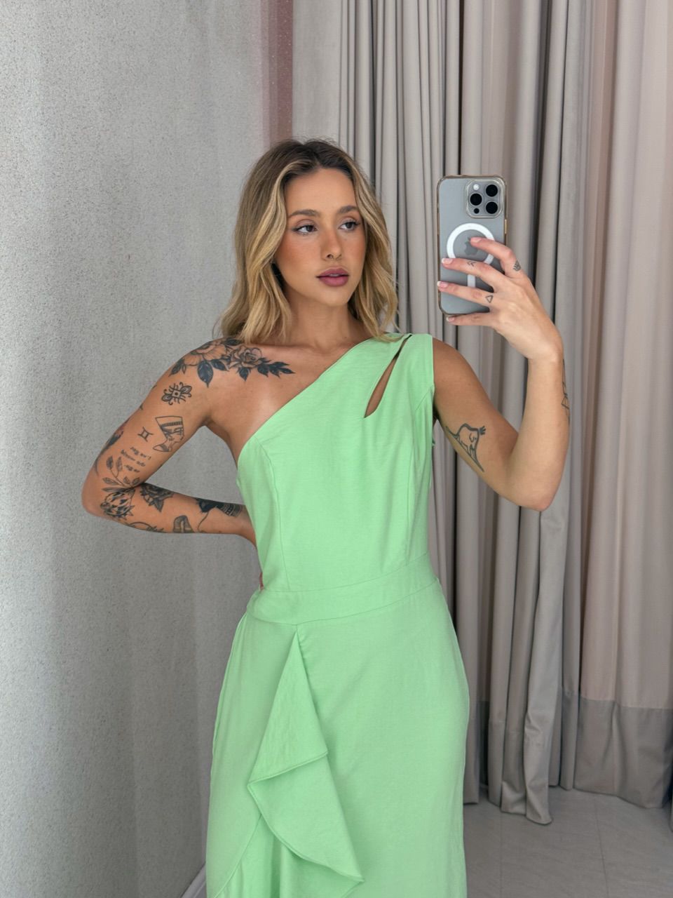 VESTIDO SUELI NULA MANGA verde