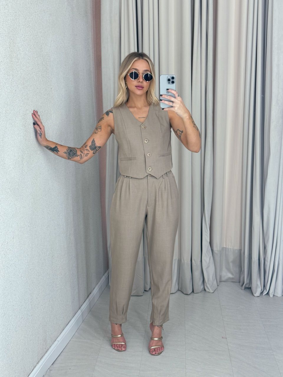 CONJUNTO AYLLA Calça Caqui