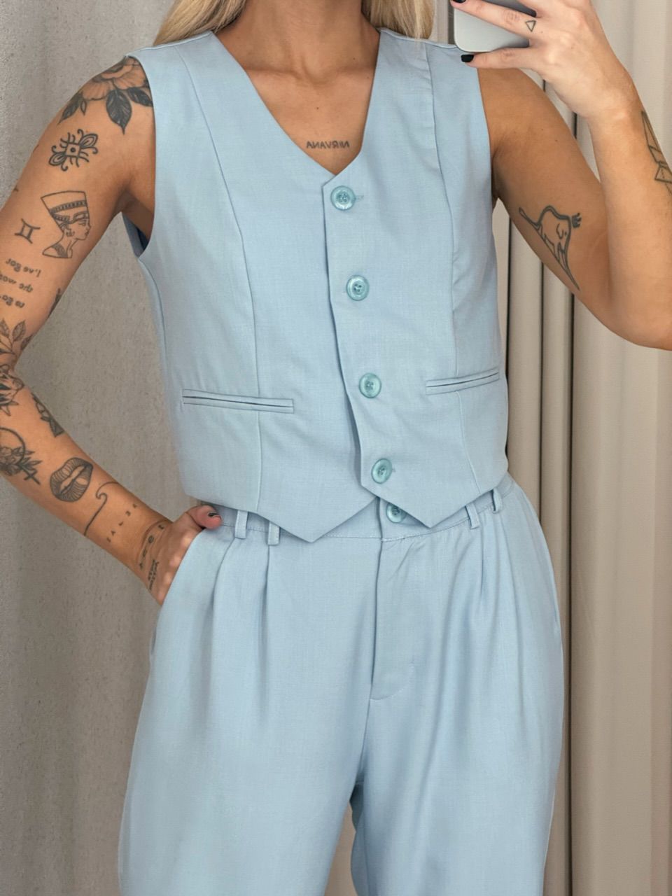 CONJUNTO AYLLA Calça CINZA AZULADO