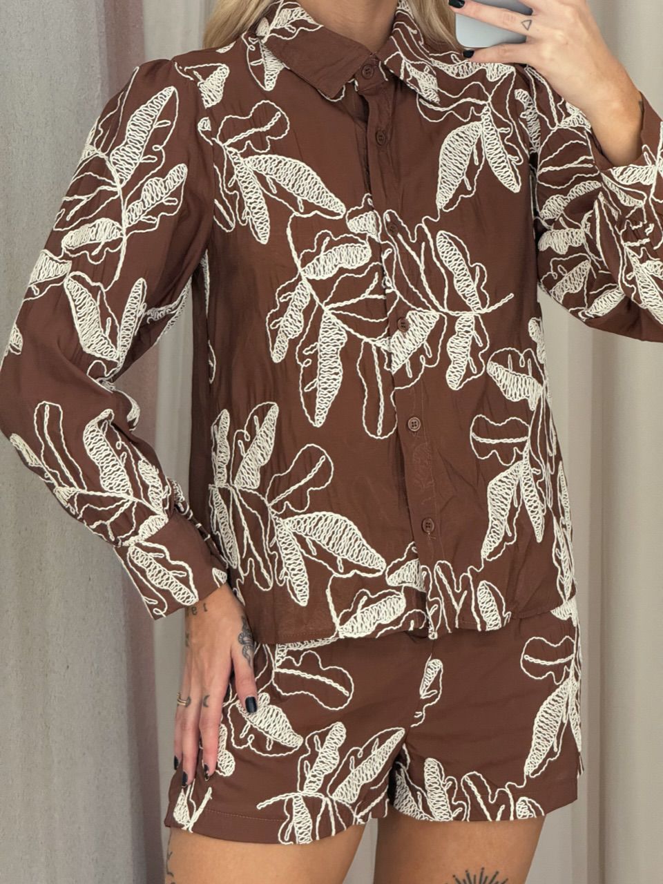 CONJUNTO TATIANE Short Marrom