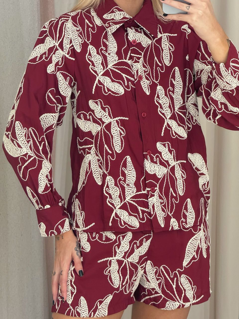 CONJUNTO TATIANE Short VINHO