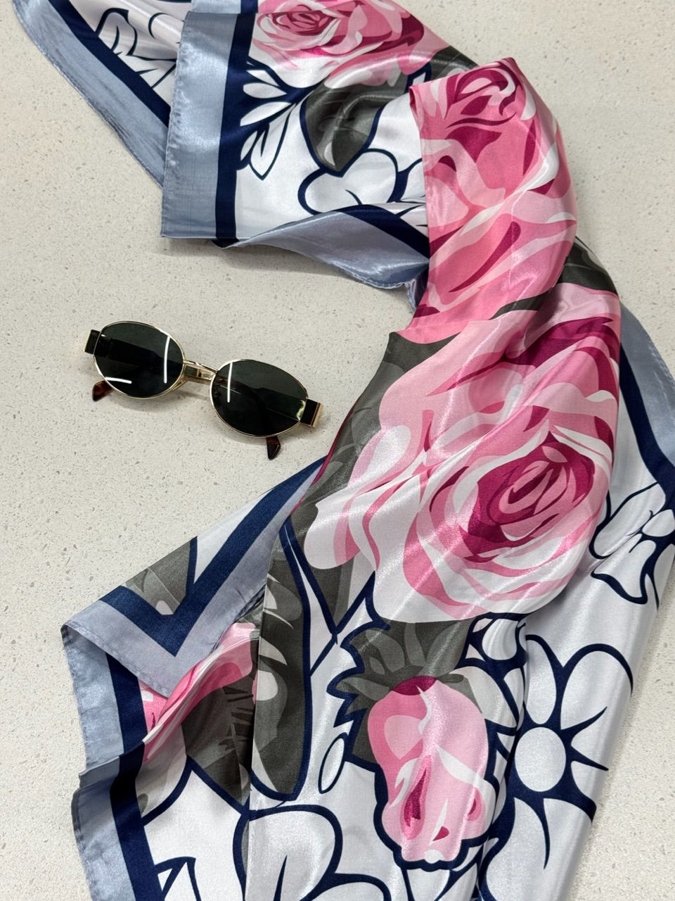 LENÇO JASMIM FLOR AZUL