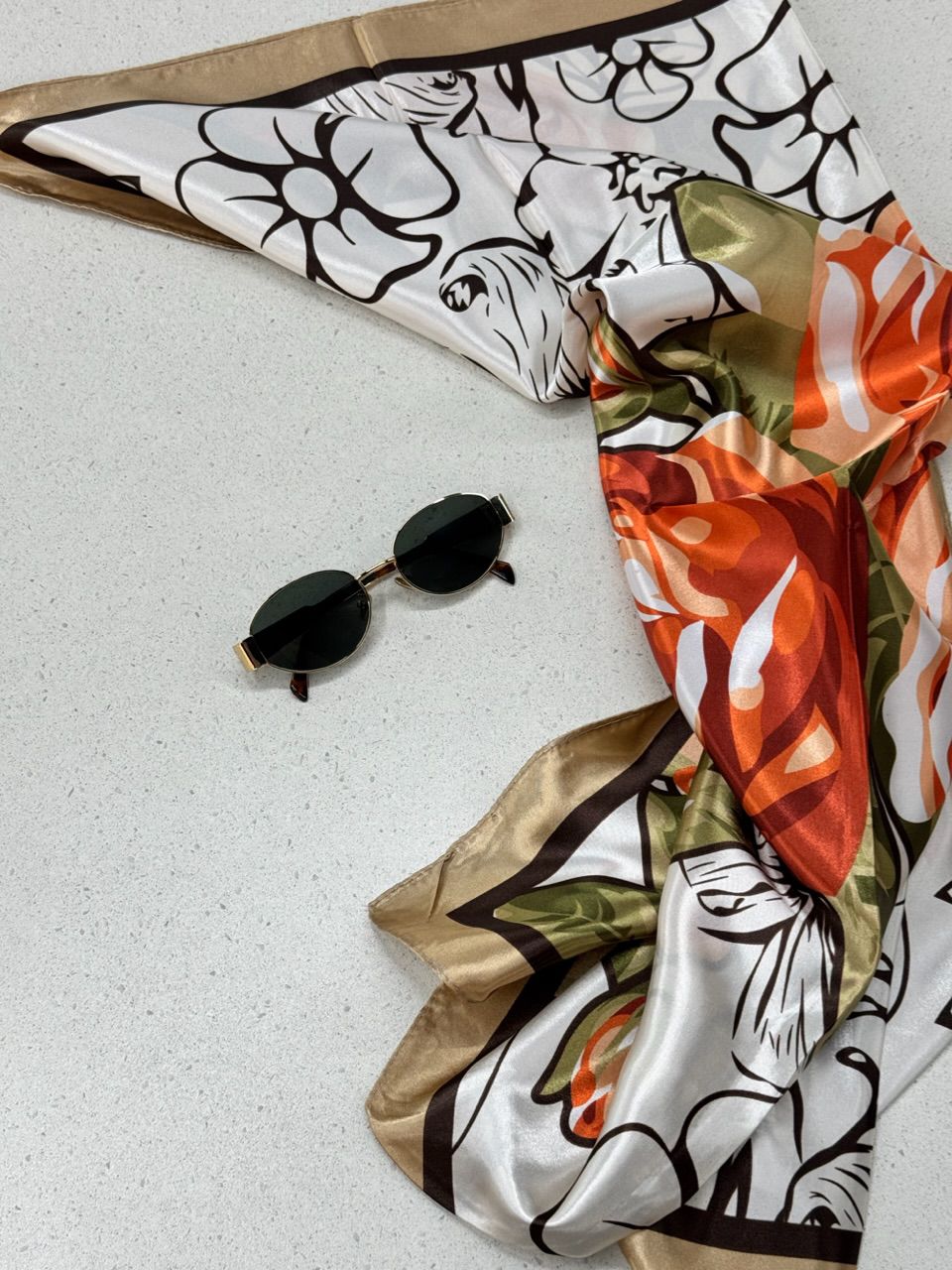 LENÇO JASMIM FLOR NUDE