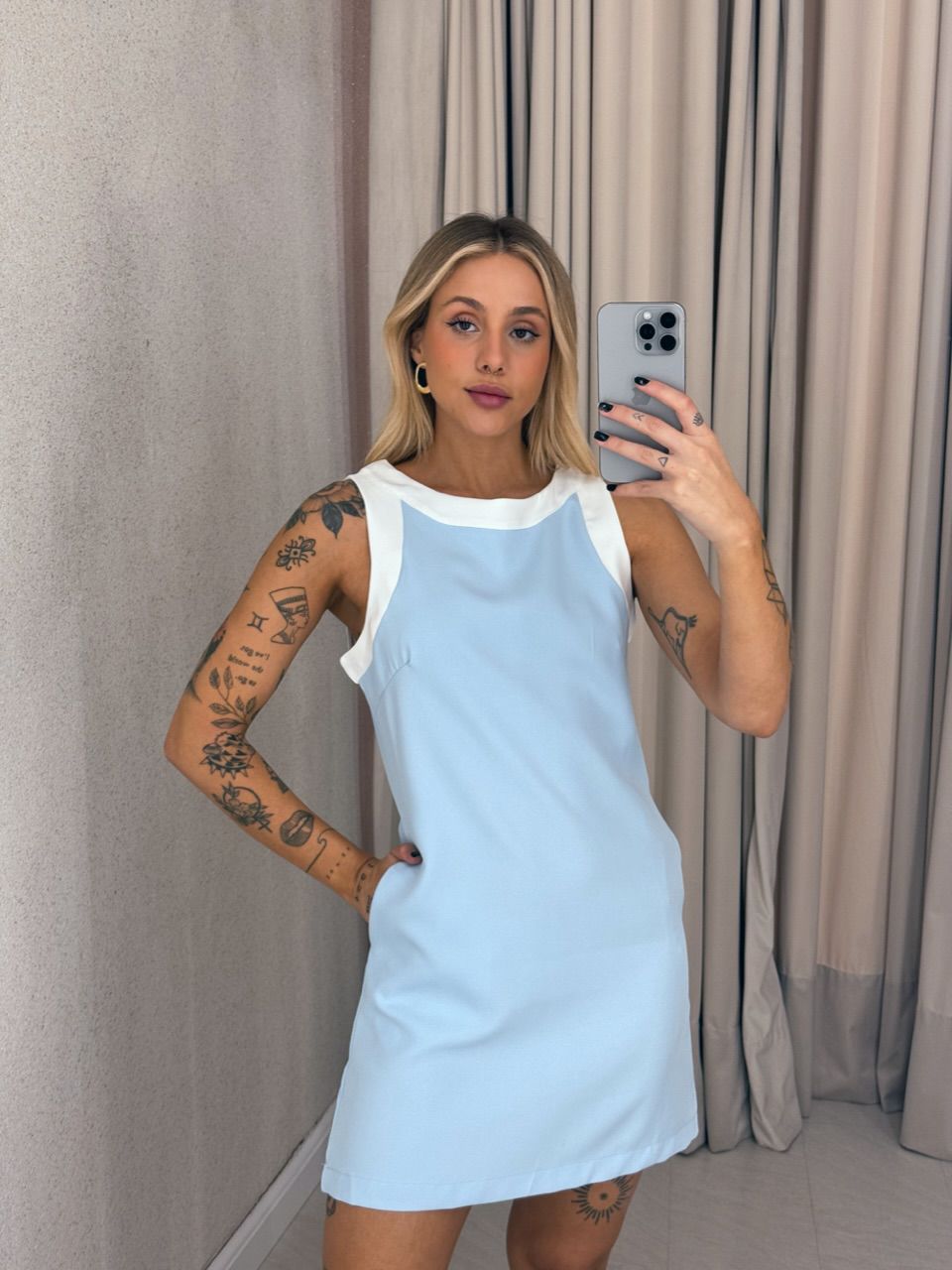 VESTIDO JANAÍNA CURTO BABY BLUE