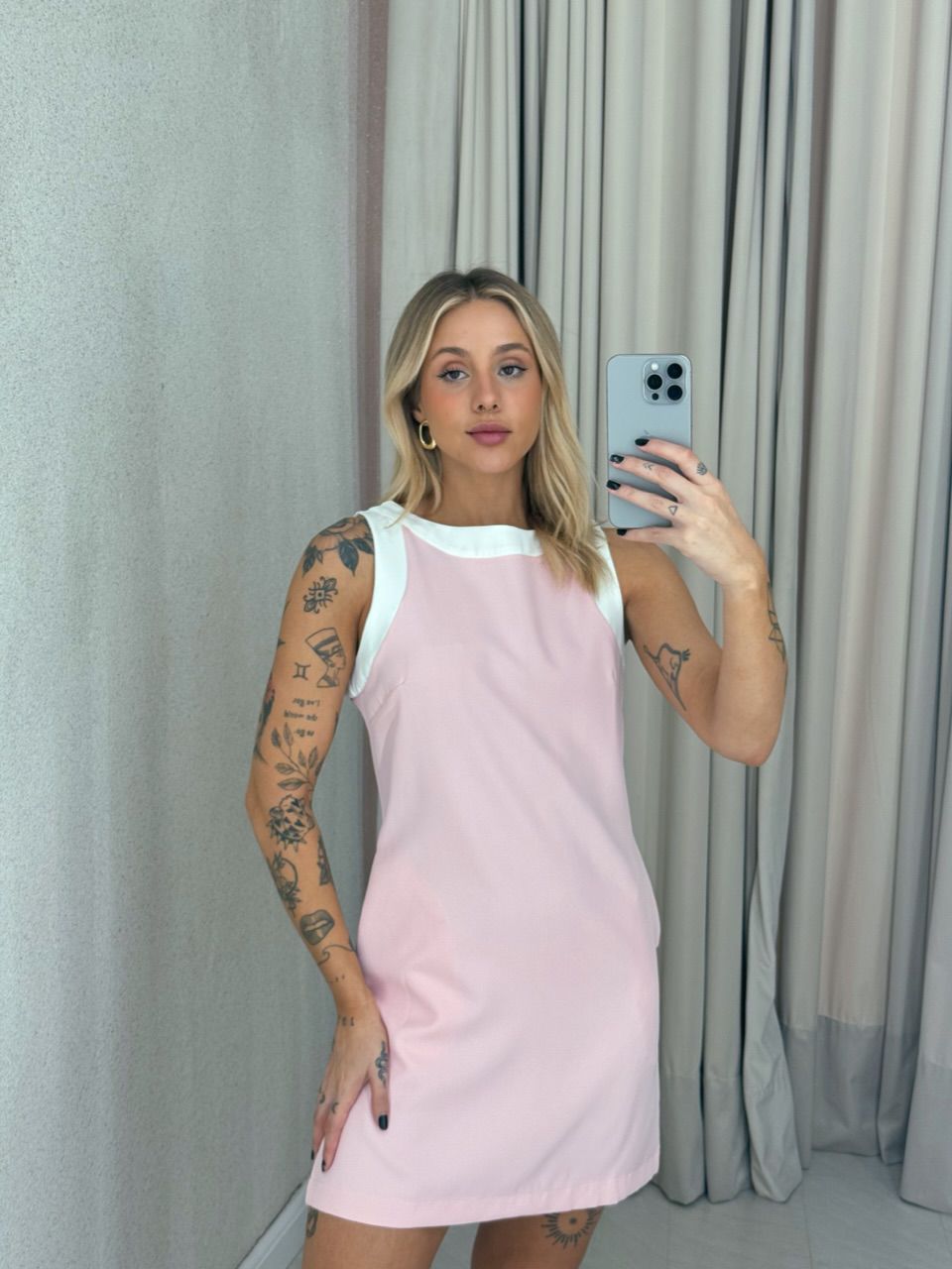 VESTIDO JANAÍNA CURTO BABY PINK