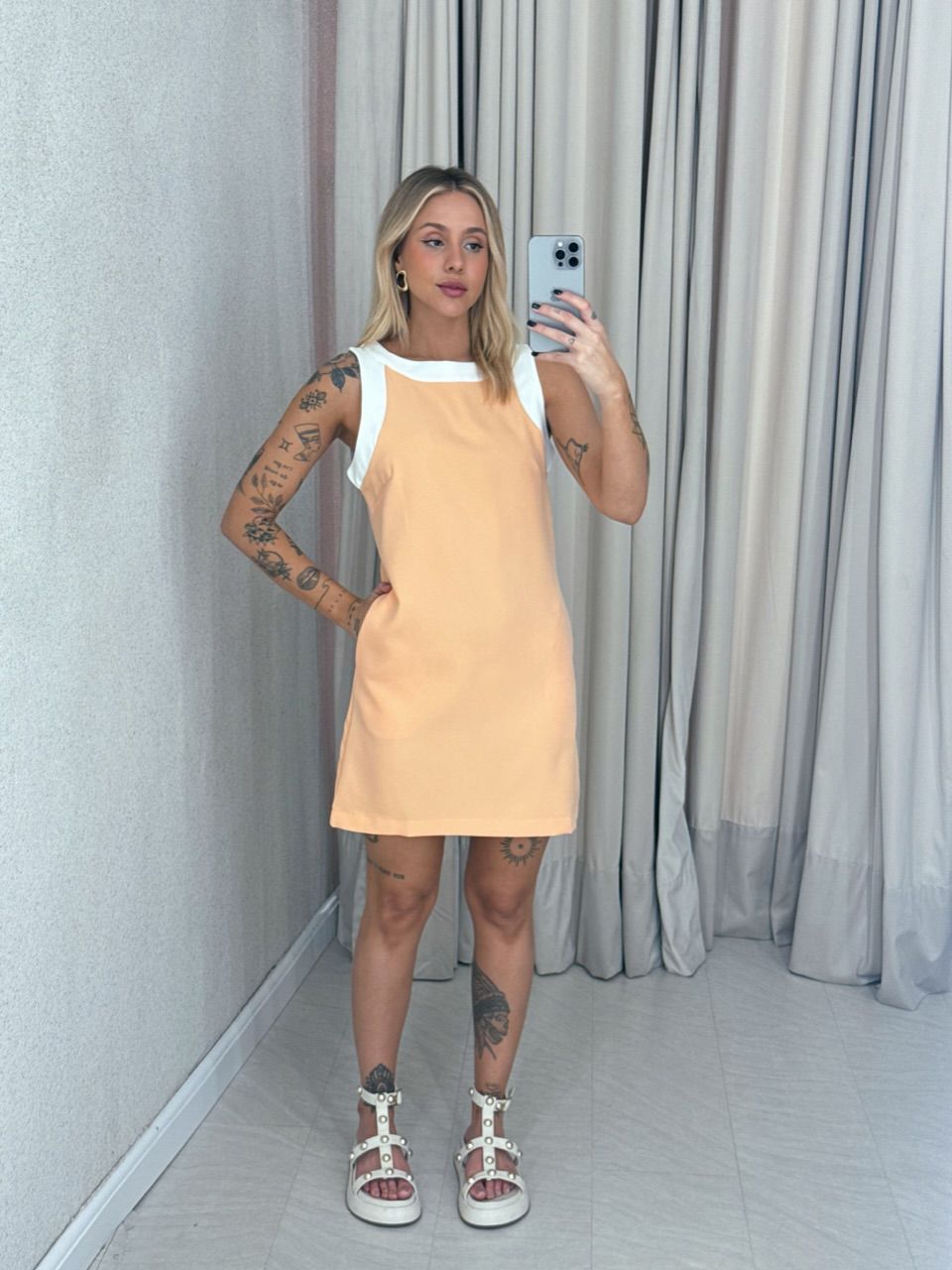 VESTIDO JANAÍNA CURTO LARANJA