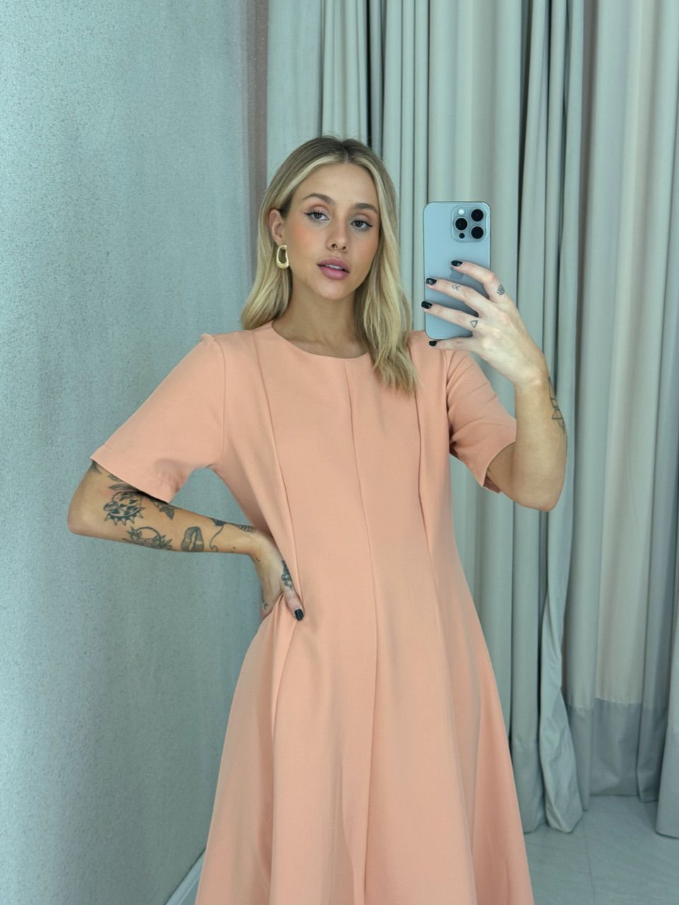 VESTIDO JULIA LONGO PÊSSEGO