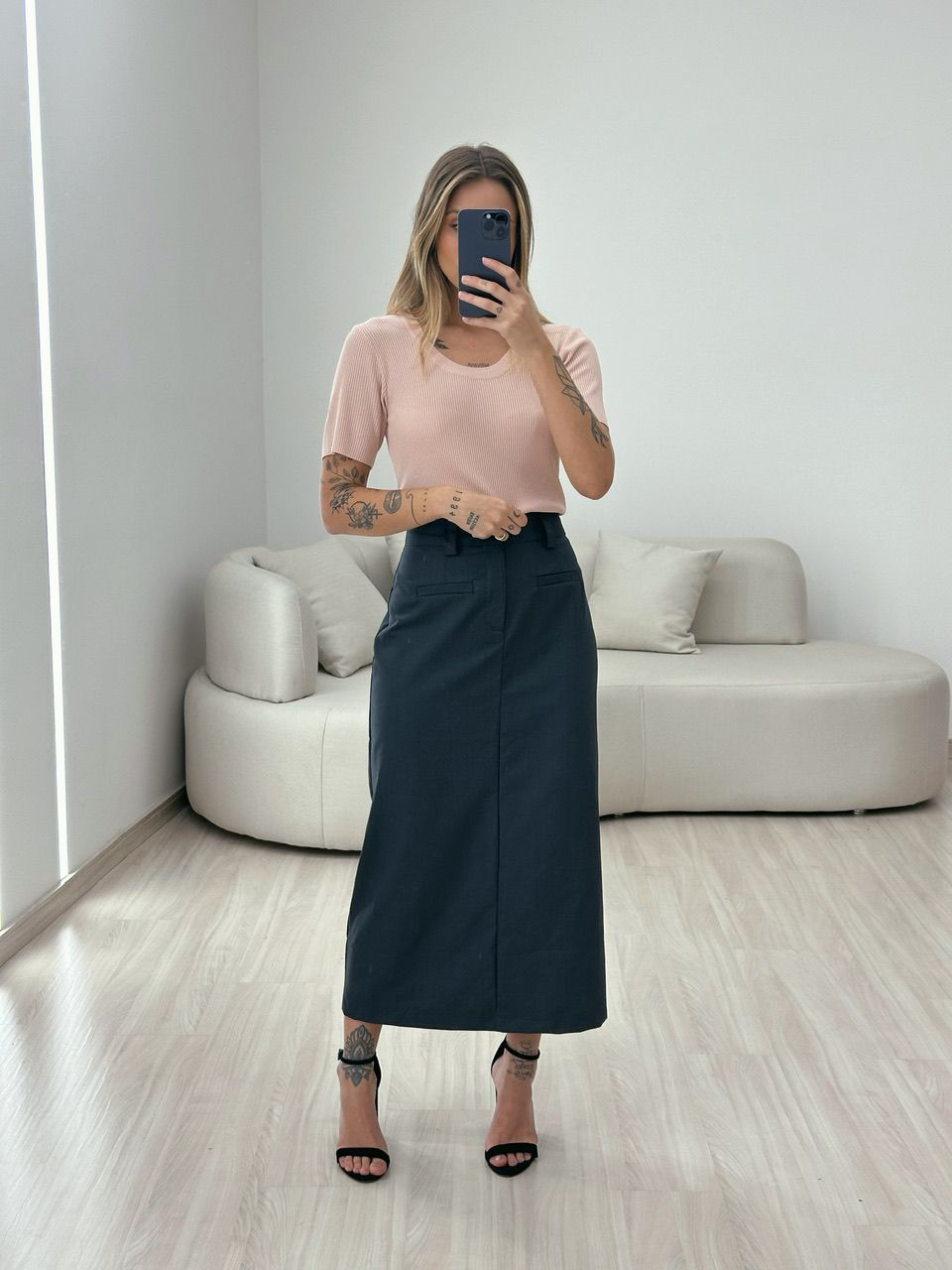 BLUSA MALHA TRICÔ CANELADA ROSÊ