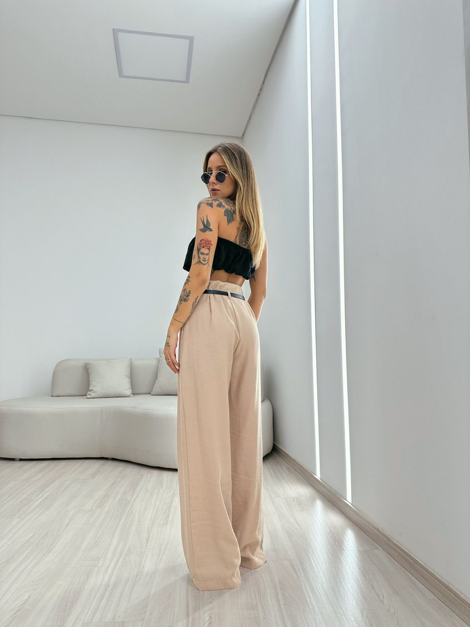CALÇA JÚLIA PANTALONA AREIA