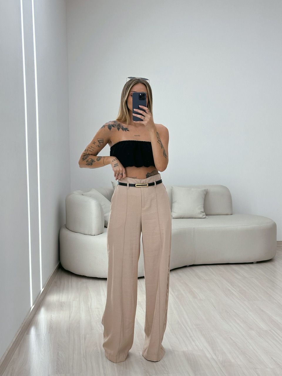 CALÇA JÚLIA PANTALONA AREIA
