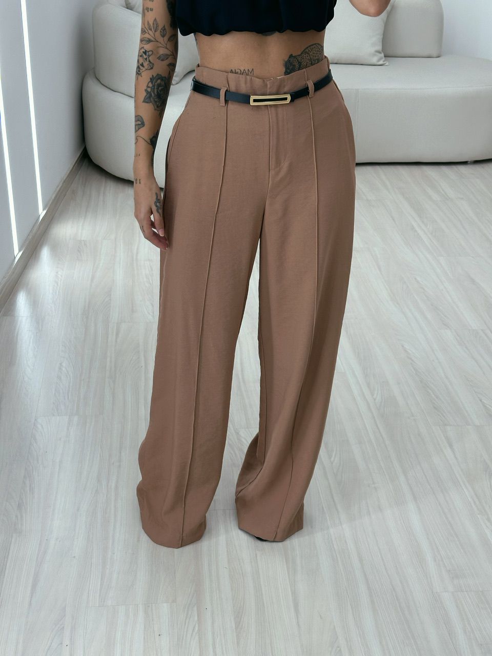 CALÇA JÚLIA PANTALONA CAPUCCINO 