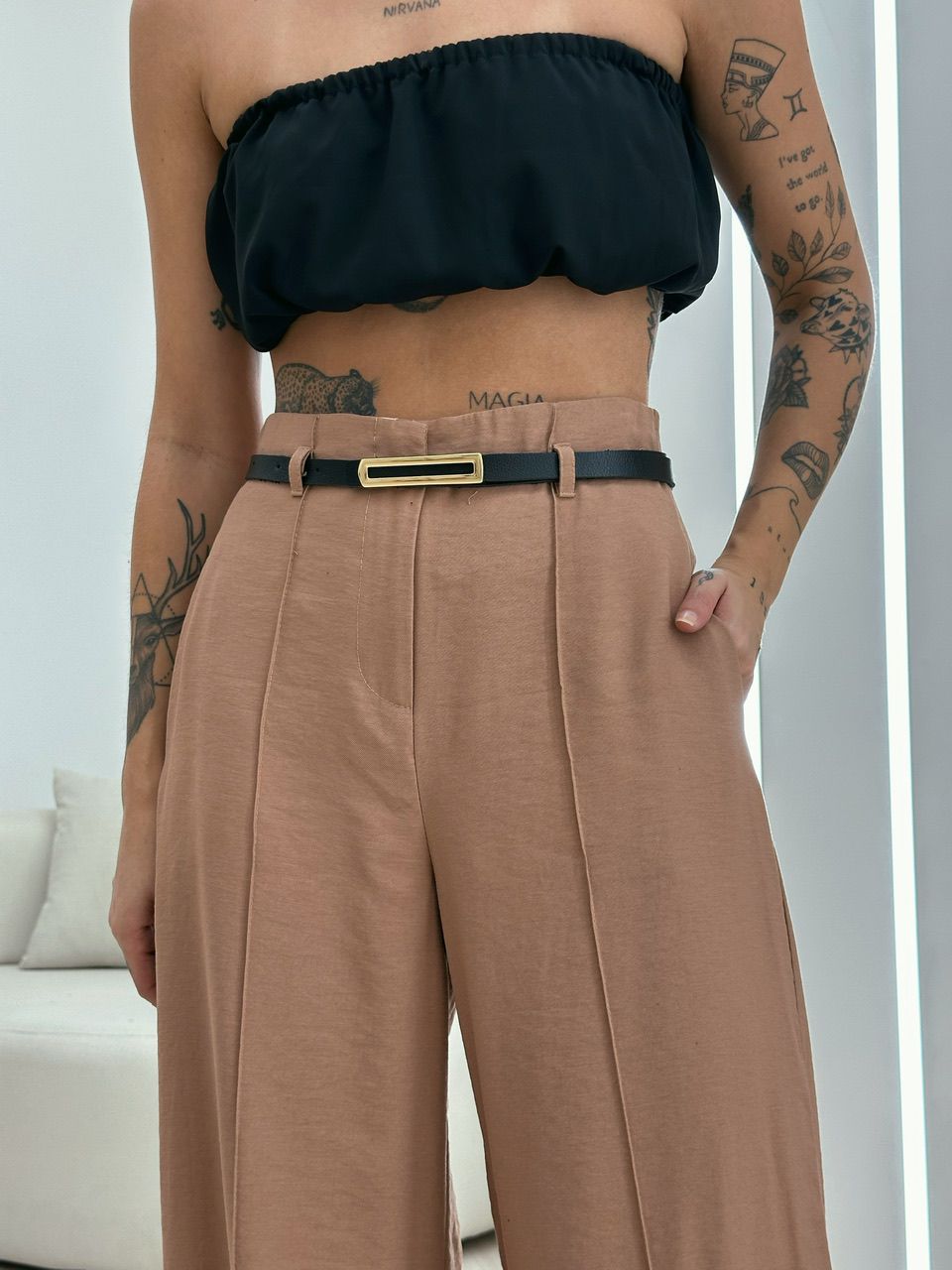 CALÇA JÚLIA PANTALONA CAPUCCINO 