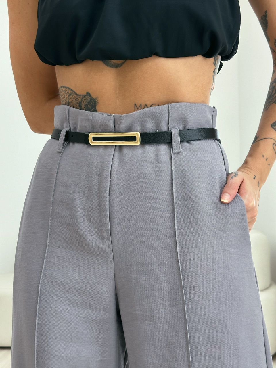 CALÇA JÚLIA PANTALONA CINZA