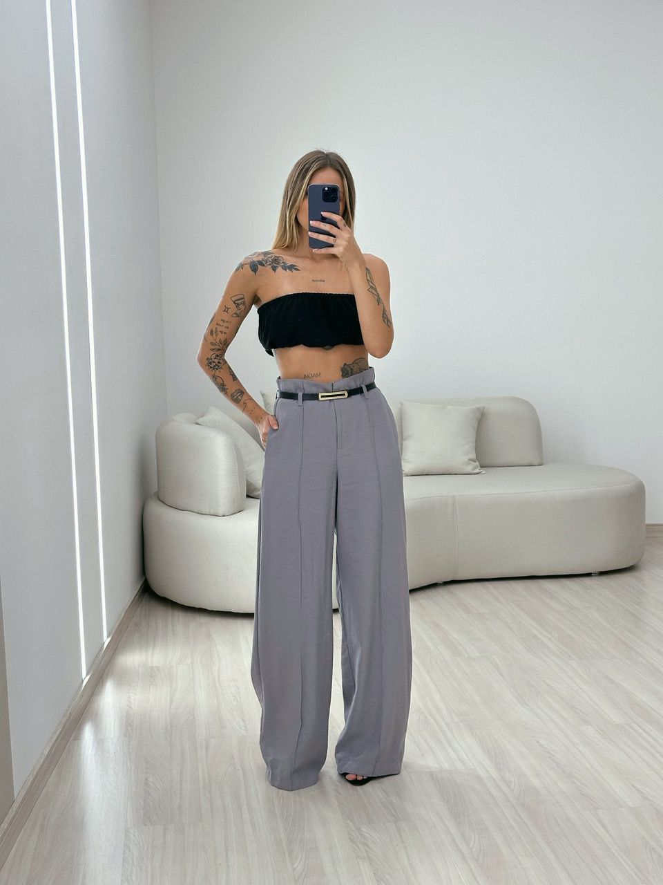 CALÇA JÚLIA PANTALONA CINZA