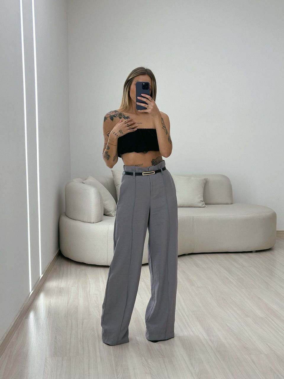 CALÇA JÚLIA PANTALONA CINZA