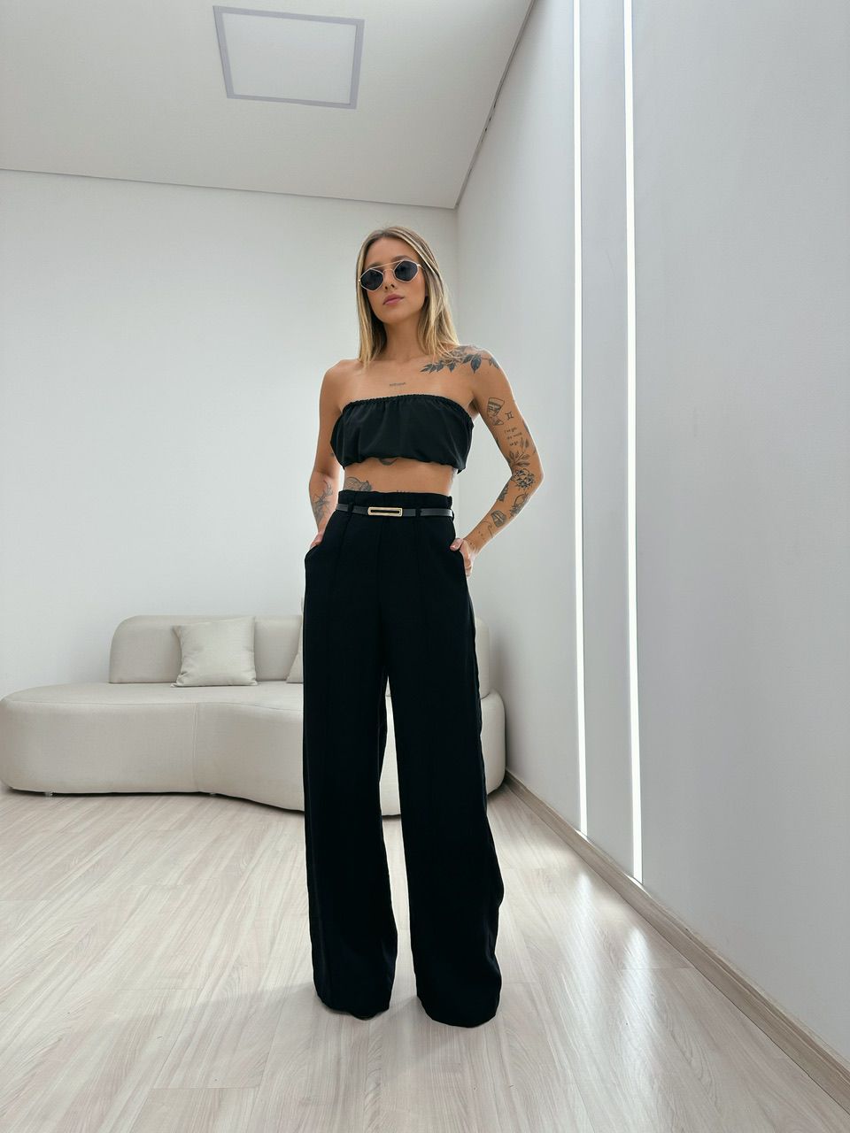 CALÇA JÚLIA PANTALONA PRETA