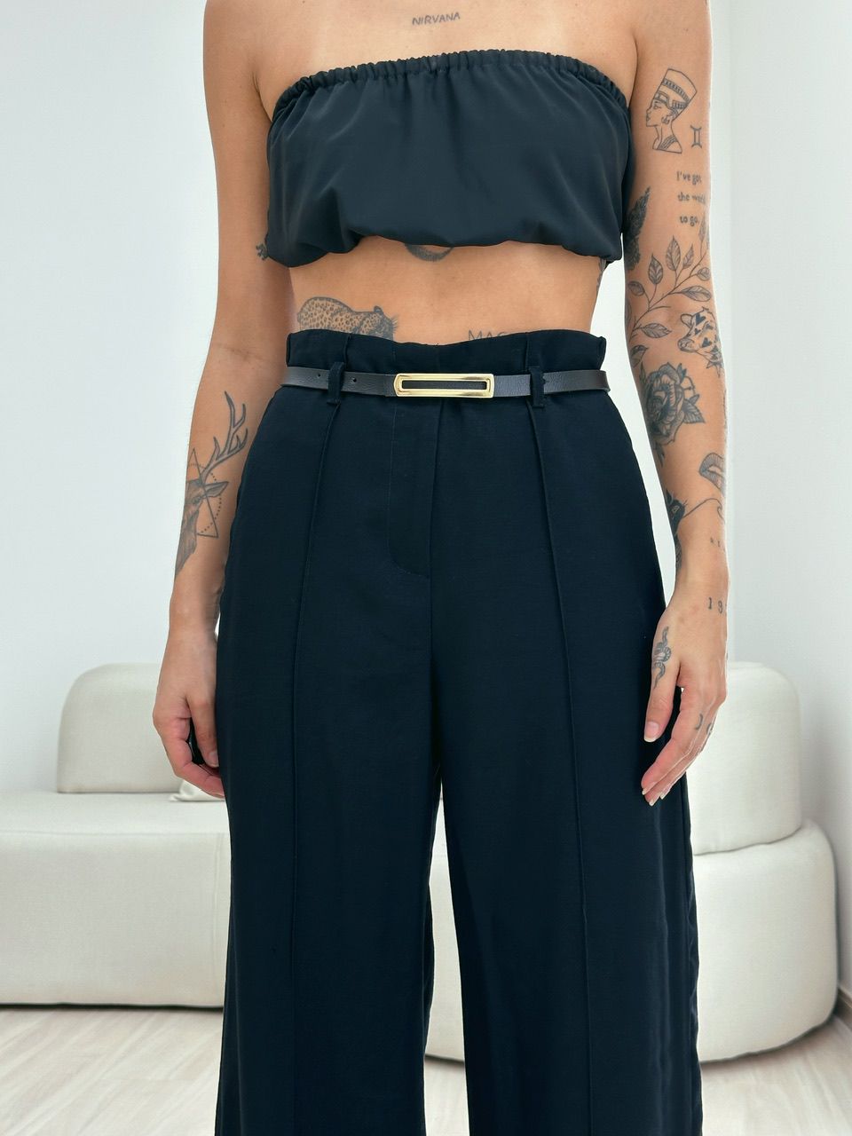 CALÇA JÚLIA PANTALONA PRETA