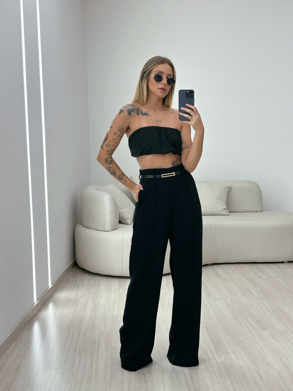 CALÇA JÚLIA PANTALONA PRETA