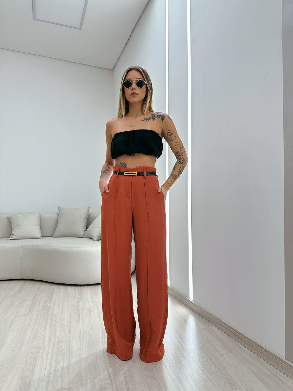 CALÇA JÚLIA PANTALONA TERRACOTA