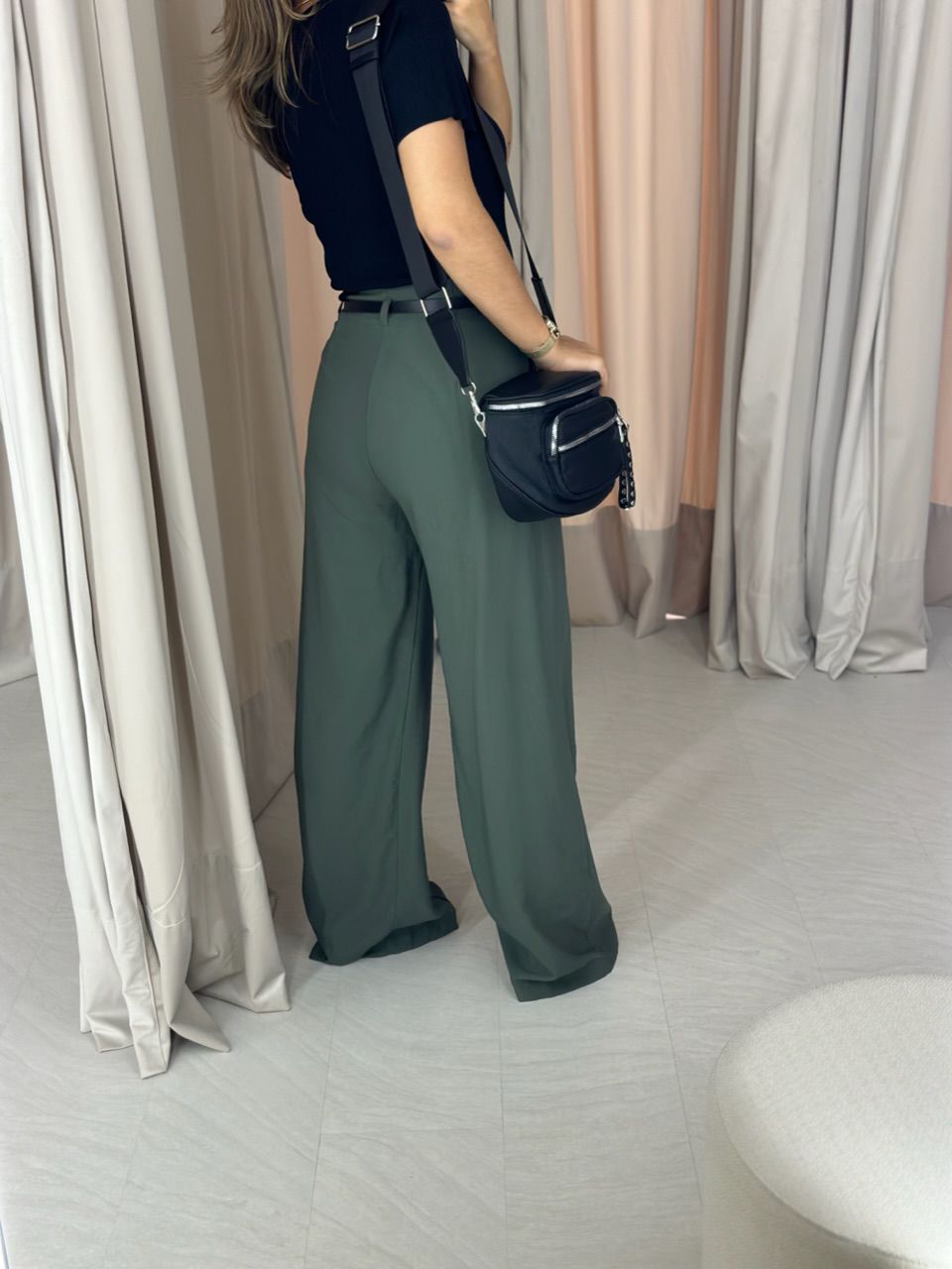 CALÇA JÚLIA PANTALONA VERDE MILITAR