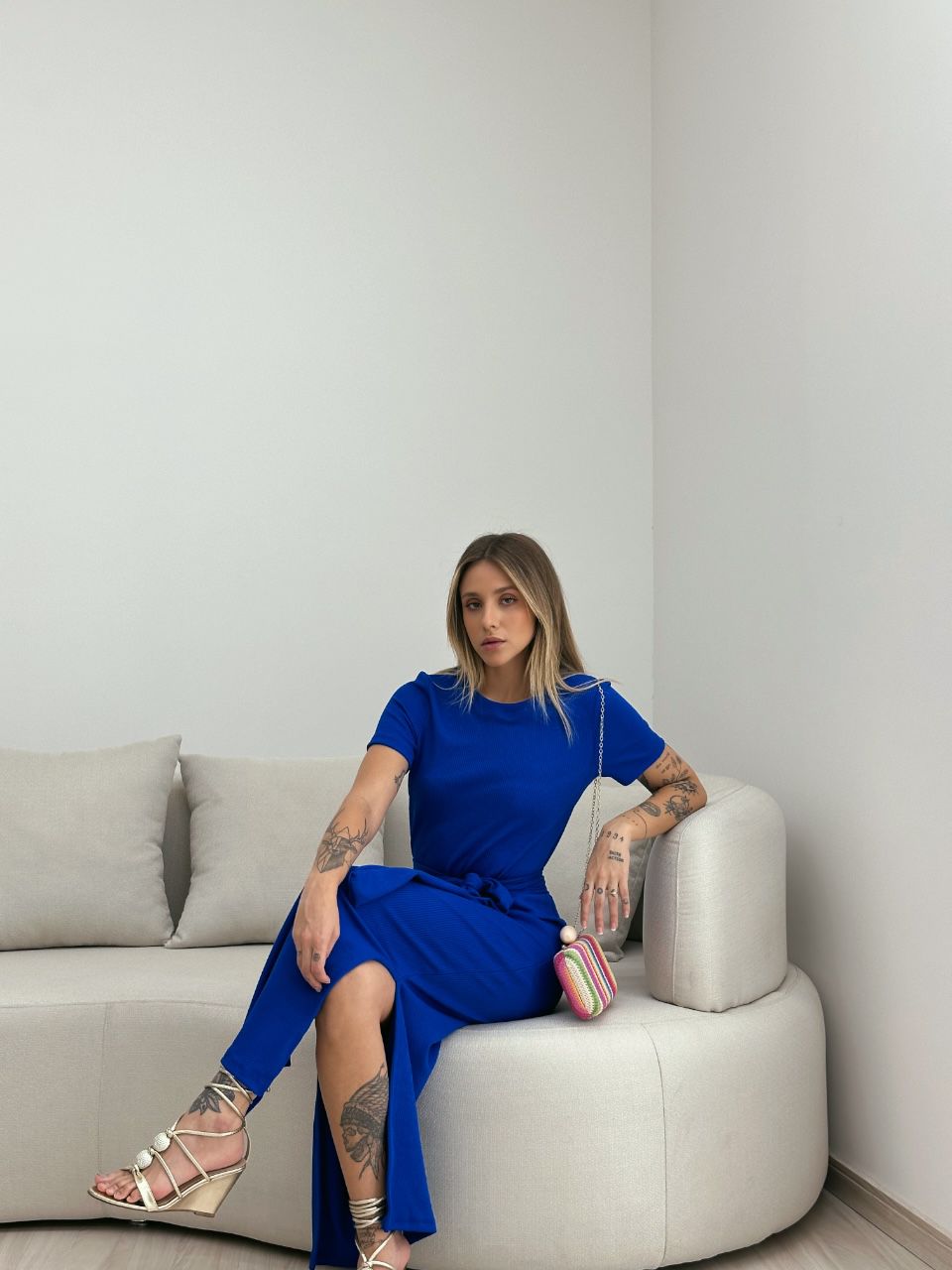 VESTIDO AURORA MIDI AZUL