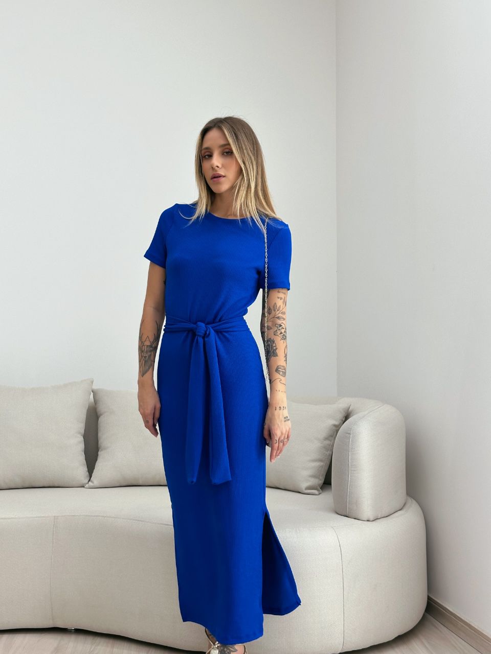 VESTIDO AURORA MIDI AZUL
