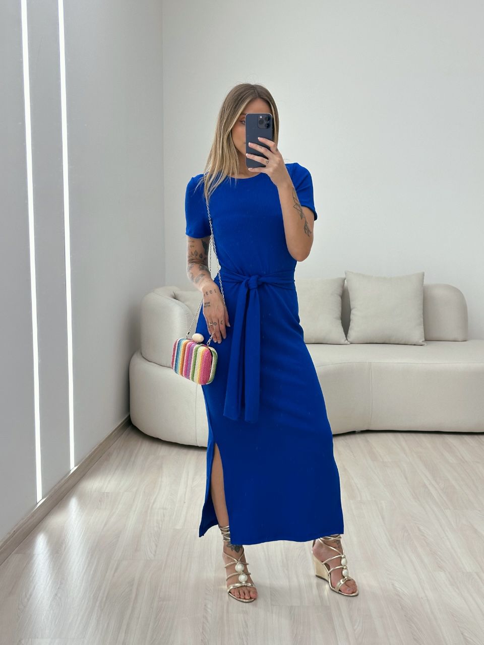 VESTIDO AURORA MIDI AZUL