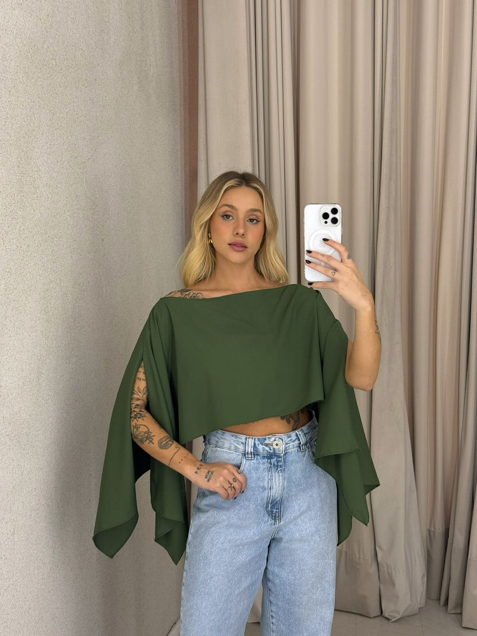CROPPED URSULA CAPA VERDE - 0062290014 - CAROLLA FERRARO