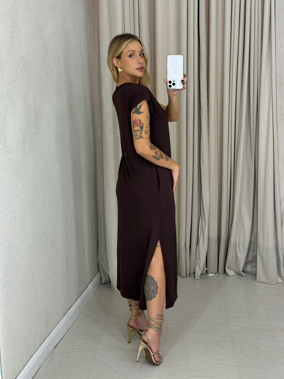 VESTIDO AUGUSTA MUSCLE Marrom