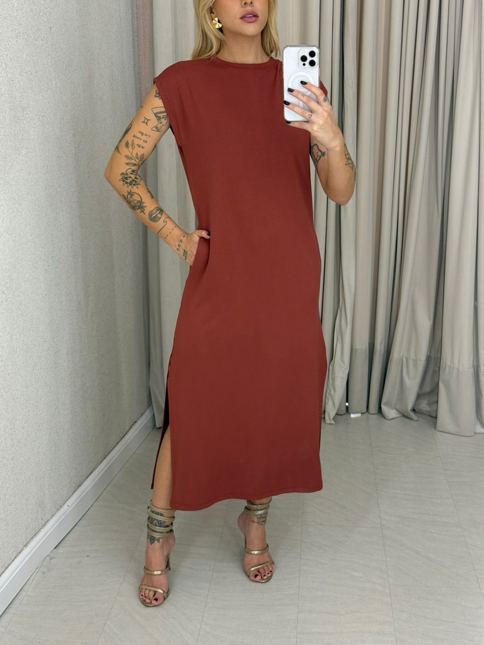 VESTIDO AUGUSTA MUSCLE TELHA