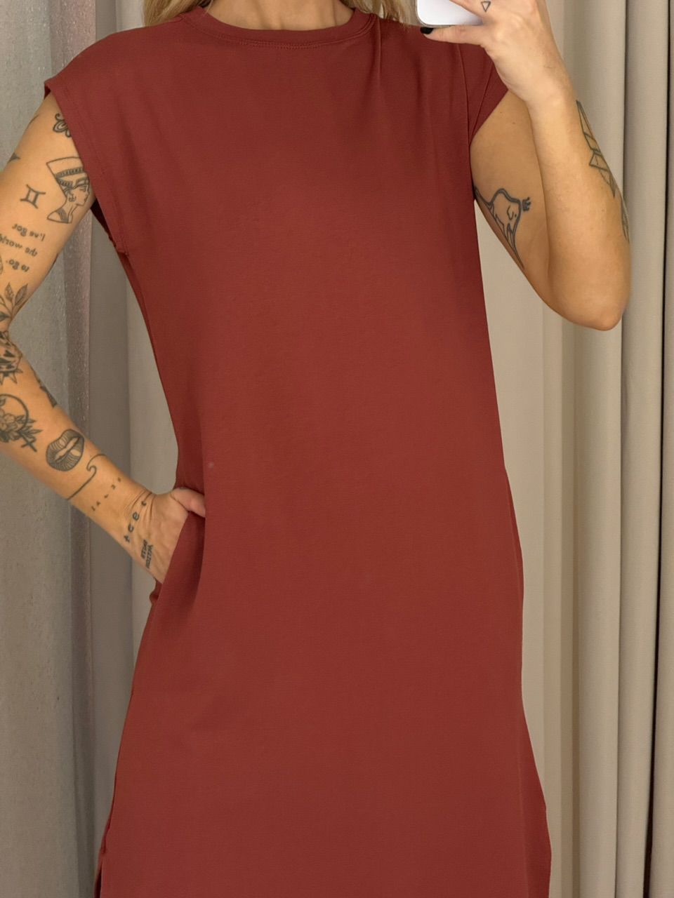 VESTIDO AUGUSTA MUSCLE TELHA