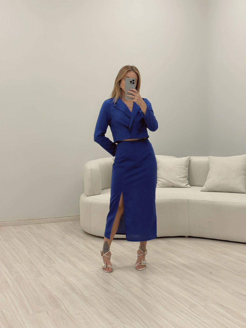 CONJUNTO BIANCA LINHO AZUL